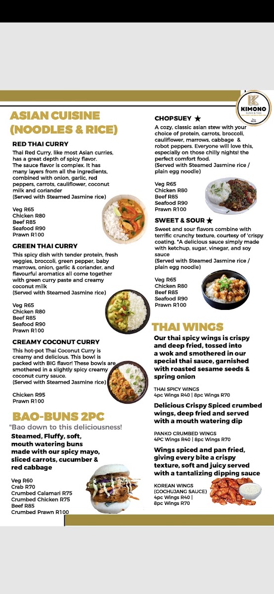 KIMONO SUSHI & THAI GREENSIDE (Halaal) Photo Menu 5