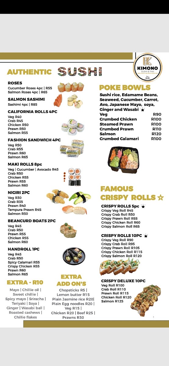 KIMONO SUSHI & THAI GREENSIDE (Halaal) Photo Menu 6