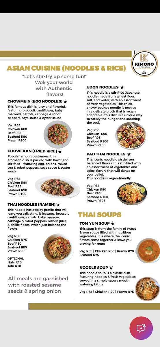 KIMONO SUSHI & THAI GREENSIDE (Halaal) Photo Menu 9