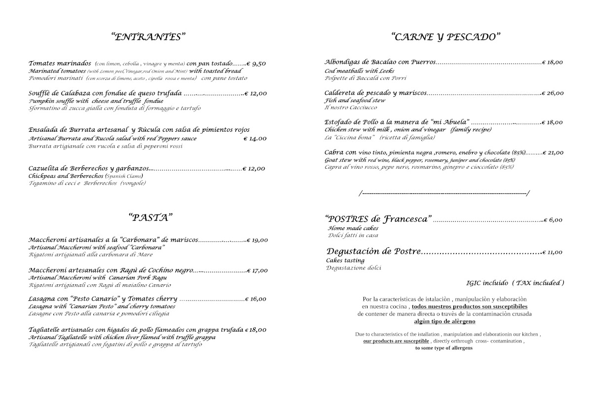Restaurante La Cocina Abierta Photo Menu 1