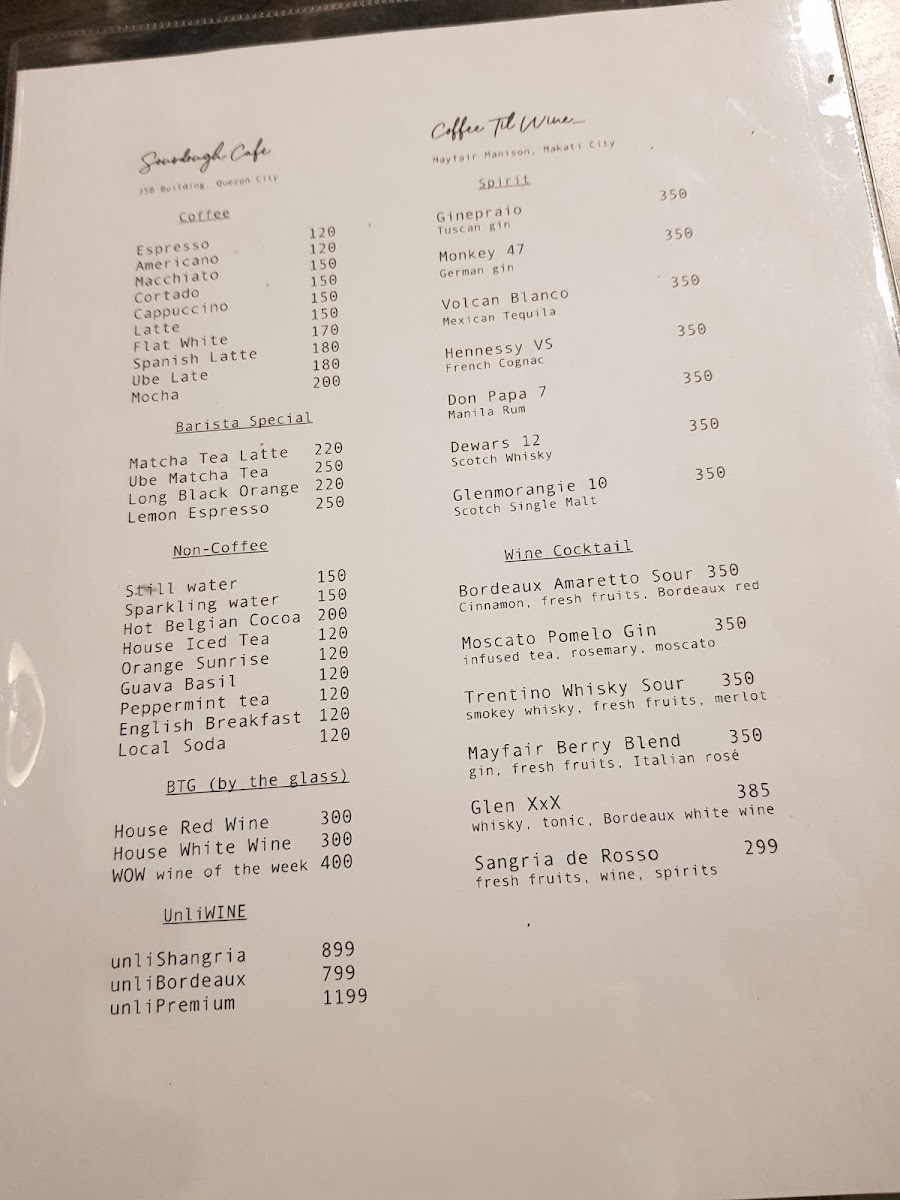 Sourdough Cafe Perea Makati Photo Menu 5