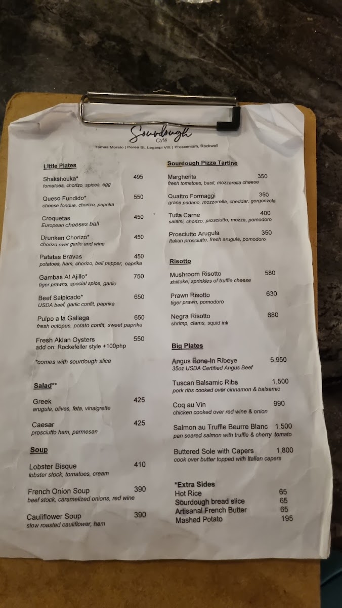 Sourdough Cafe Perea Makati Photo Menu 9