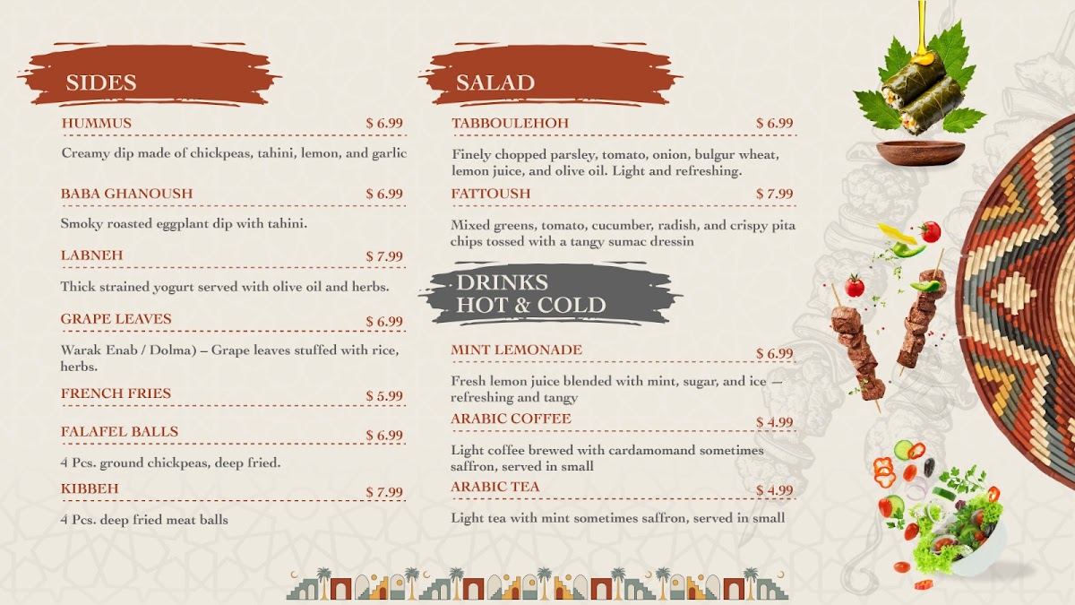Yafa restaurant and Market Photo Menu 2