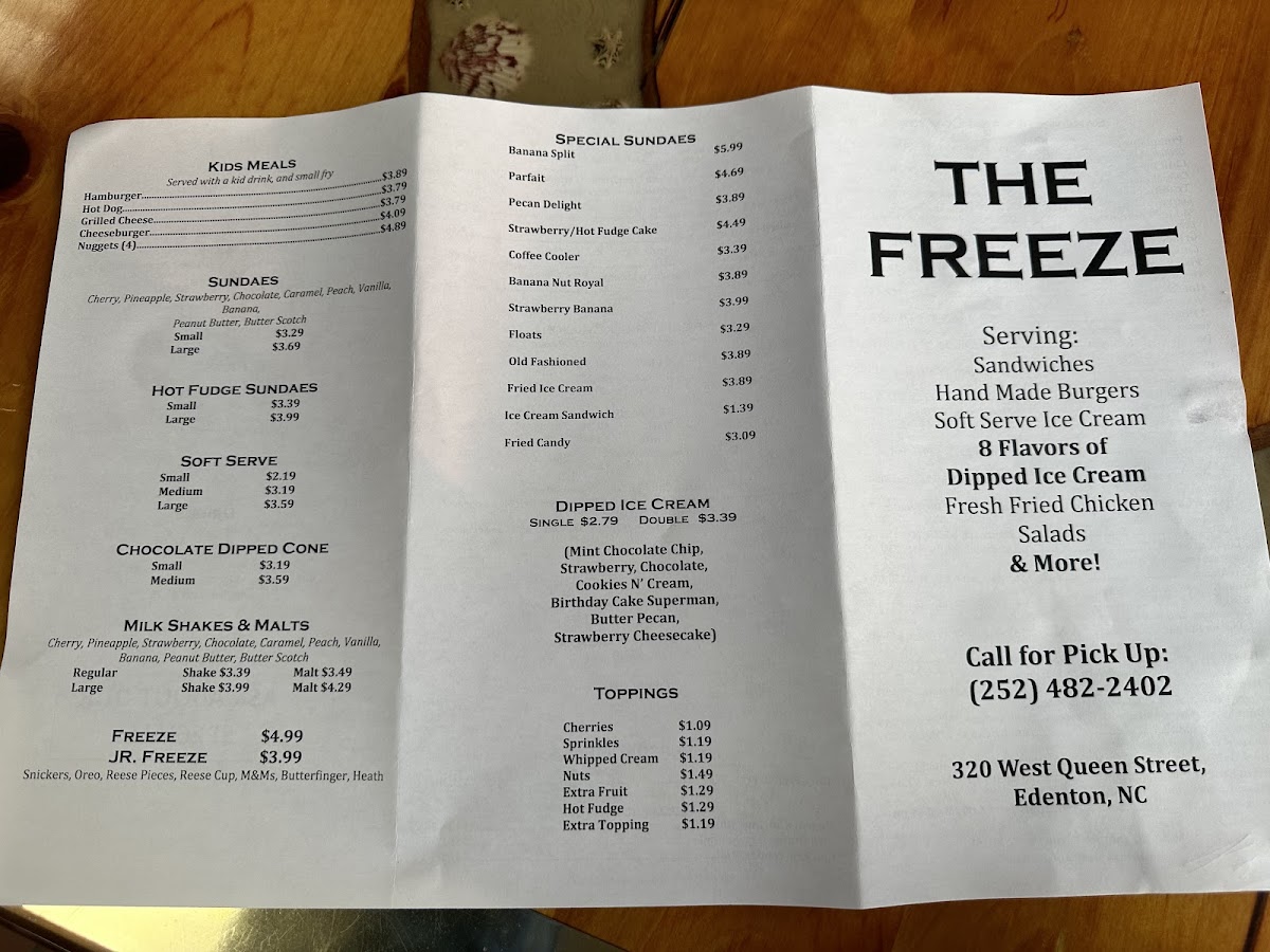 The Freeze Photo Menu 2