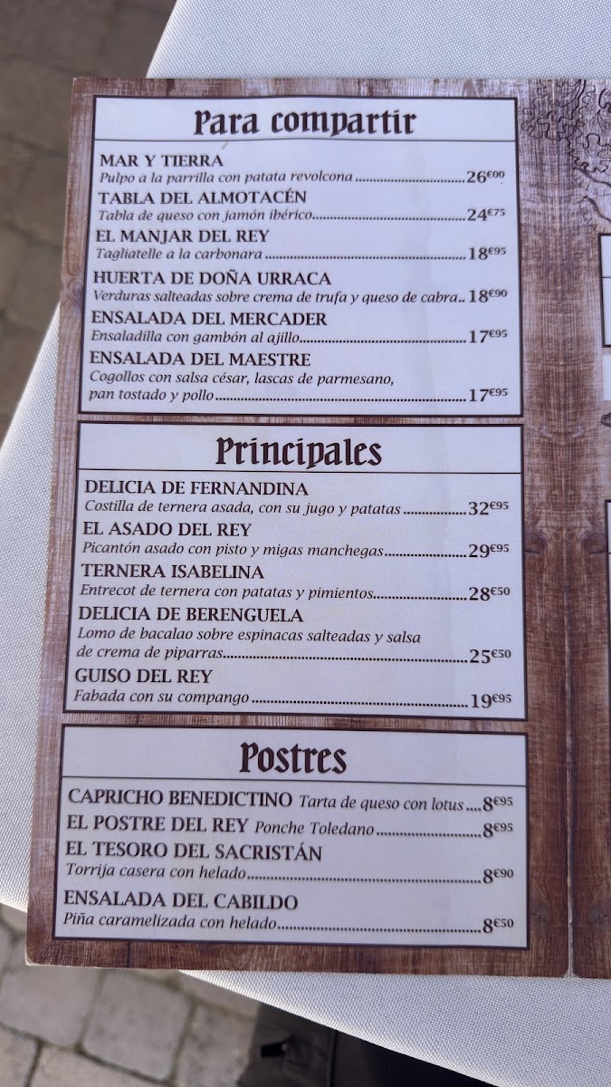 El Mesón del Buen Yantar Photo Menu 1