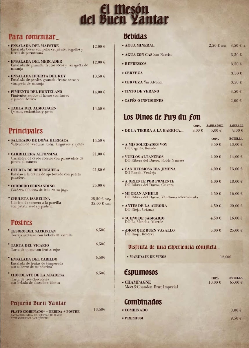 El Mesón del Buen Yantar Photo Menu 4