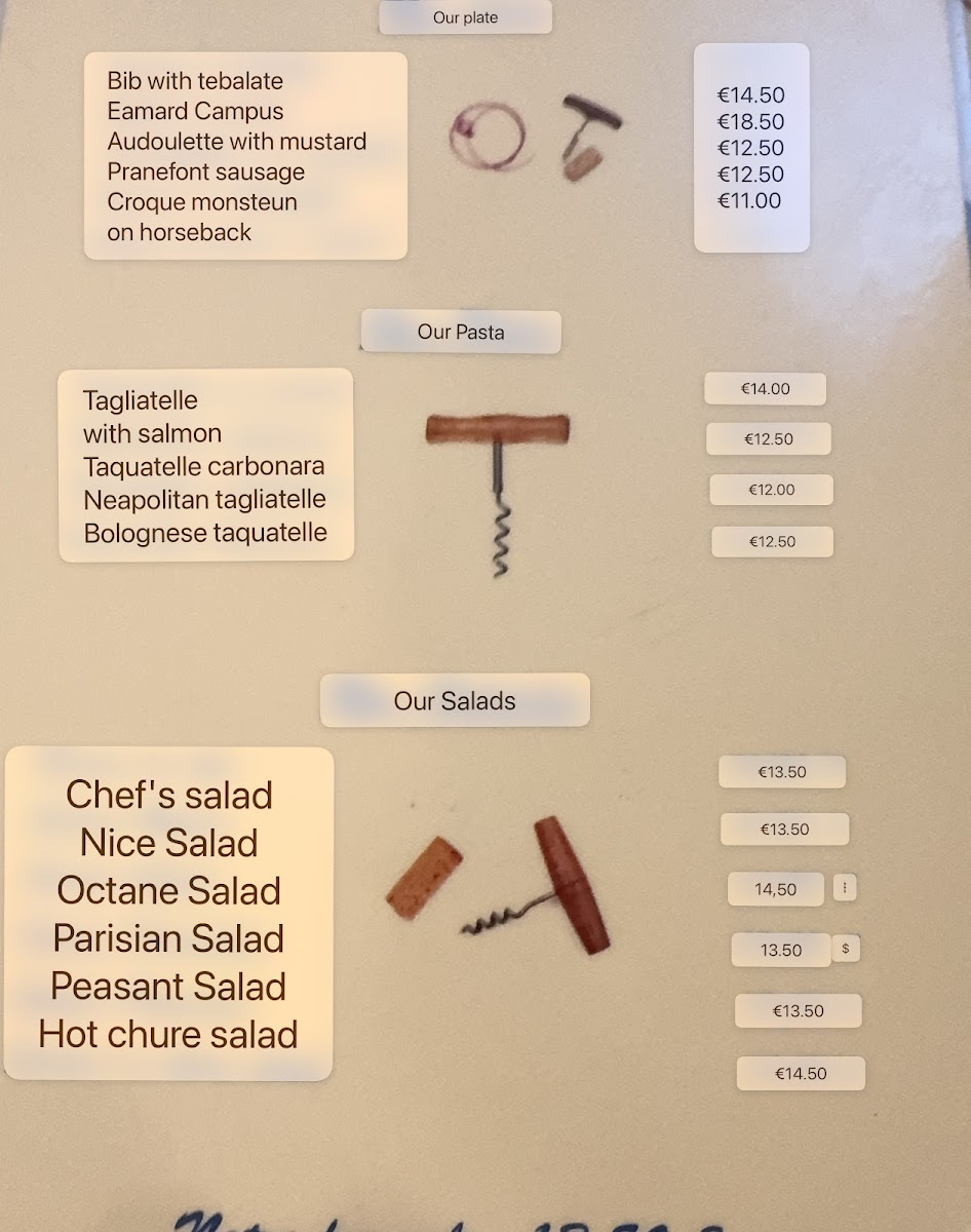 Le Tourne Bouchon Photo Menu 1