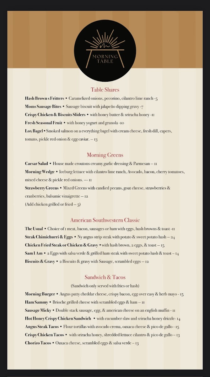 Morning Table Photo Menu 3