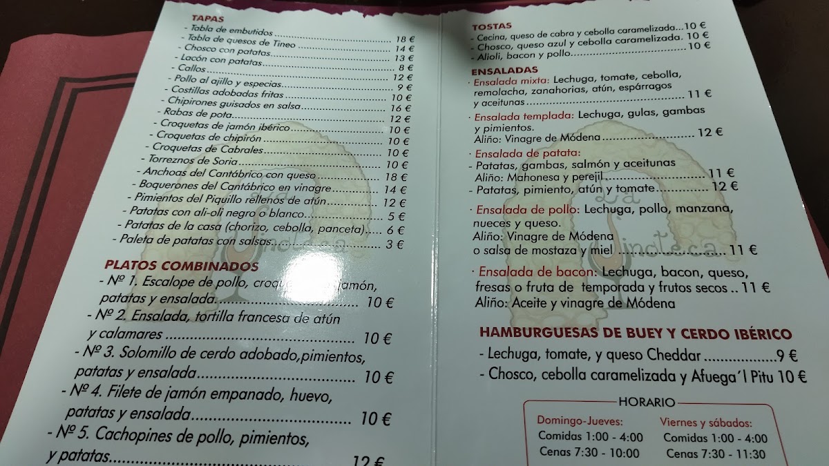 Restaurante la Vinoteca Photo Menu 1