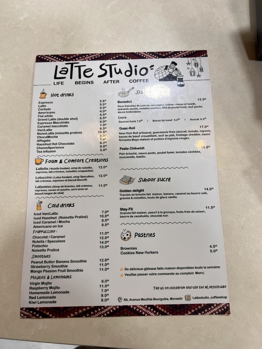 Latte Studio Photo Menu 2