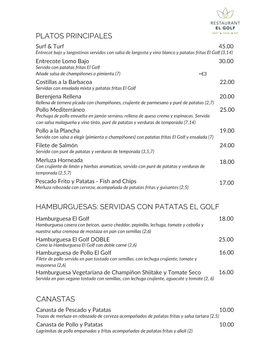Restaurante El Golf Photo Menu 5