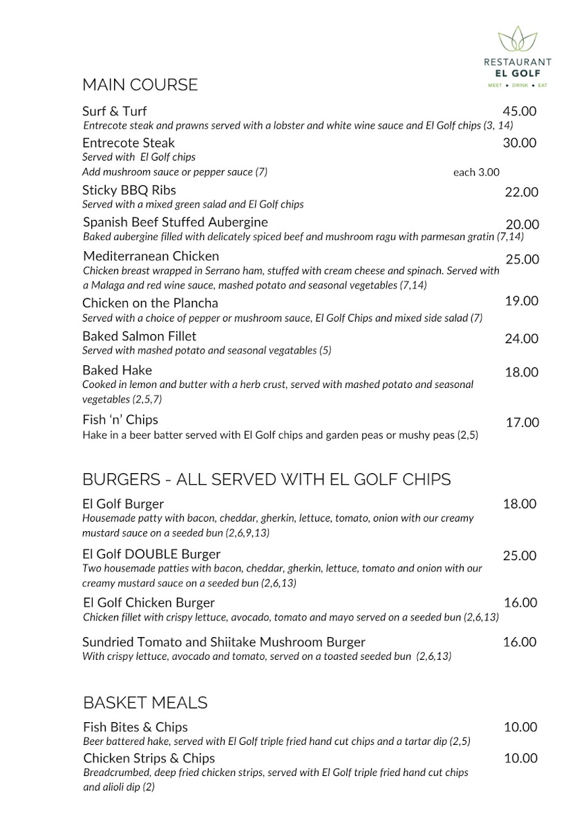 Restaurante El Golf Photo Menu 6