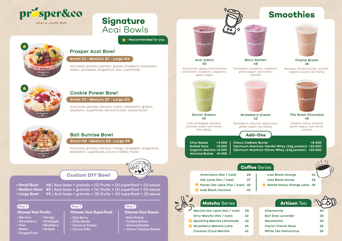 Prosper&Co Acai Juice Bar Photo Menu 1