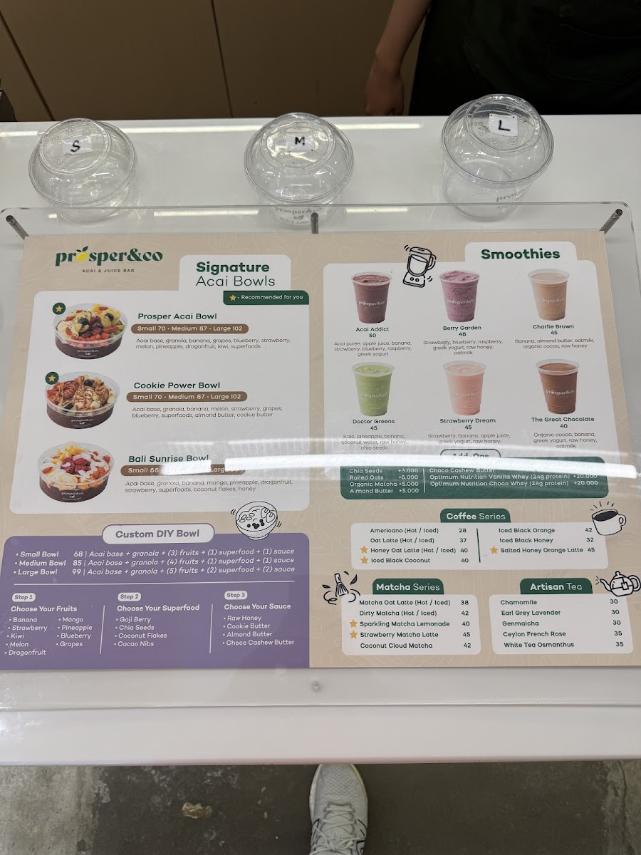 Prosper&Co Acai Juice Bar Photo Menu 2