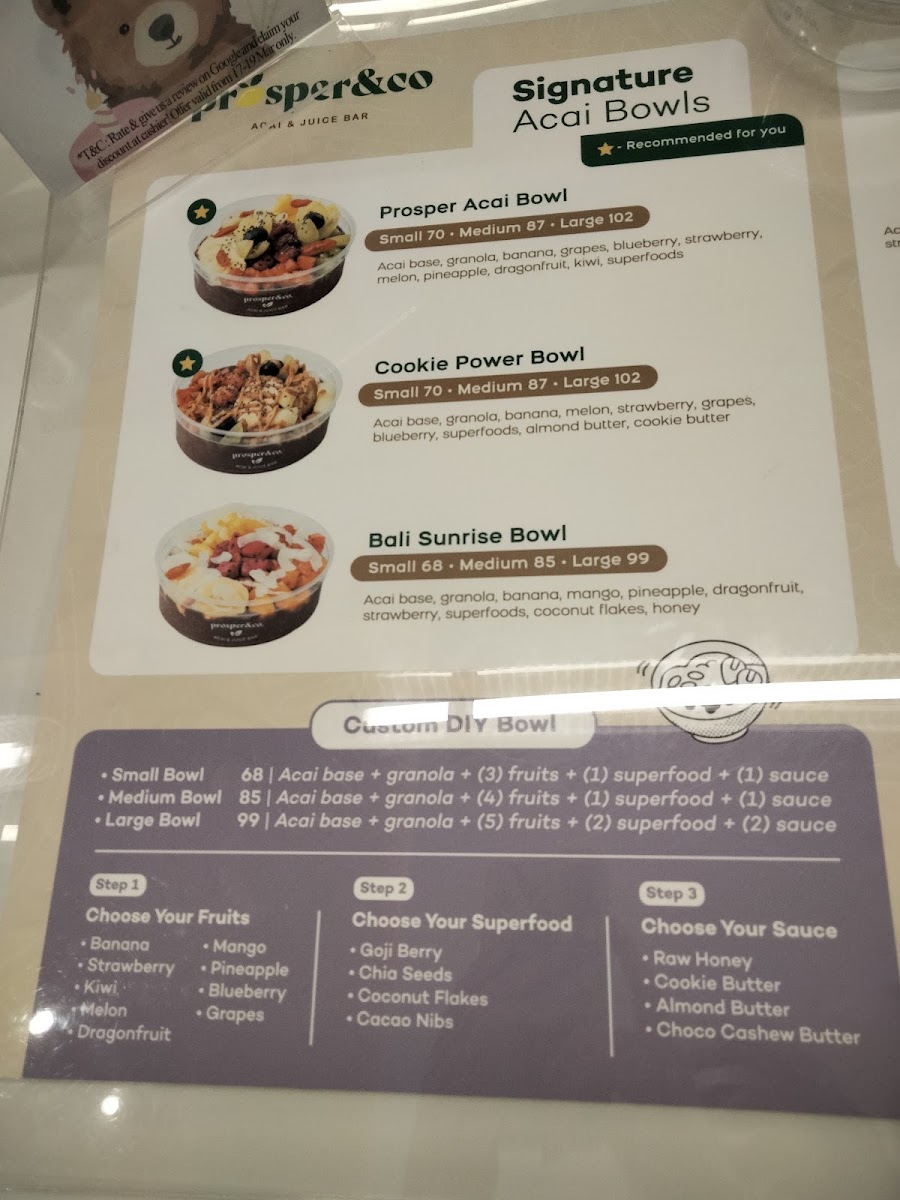 Prosper&Co Acai Juice Bar Photo Menu 3