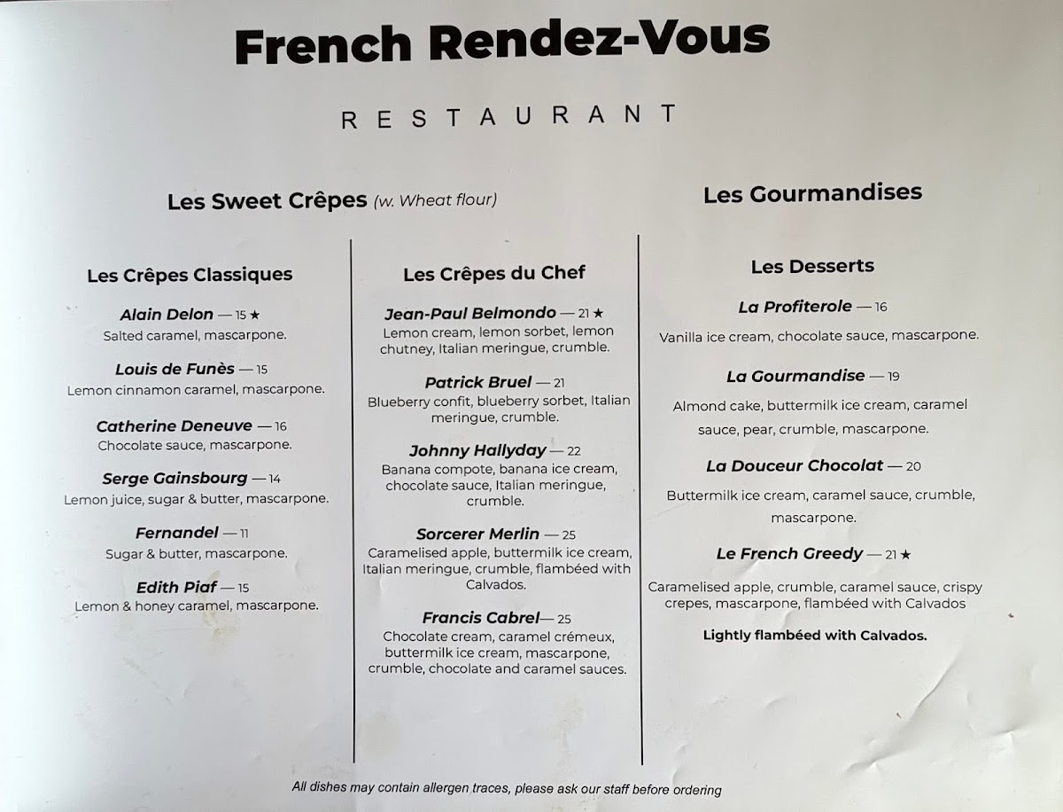 French Rendez-vous Restaurant Photo Menu 4
