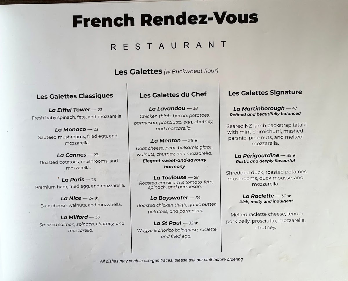 French Rendez-vous Restaurant Photo Menu 8