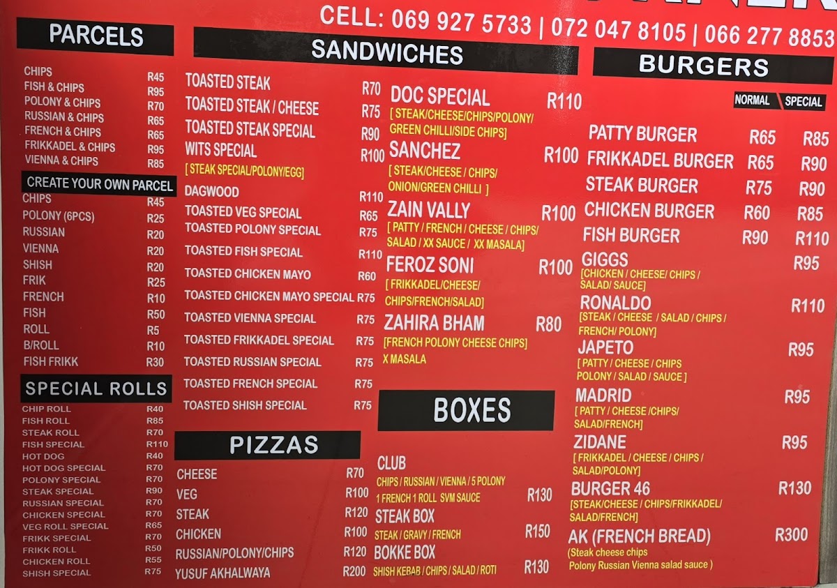 Sollys Corner Photo Menu 1