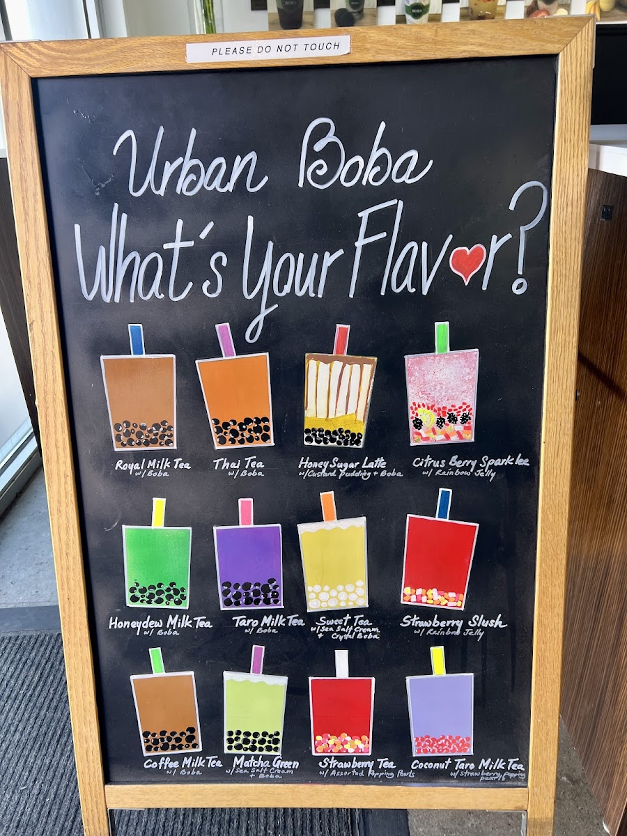 Urban Boba Tea House Photo Menu 1