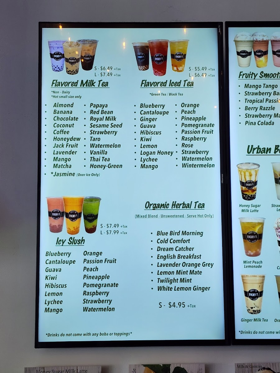 Urban Boba Tea House Photo Menu 4