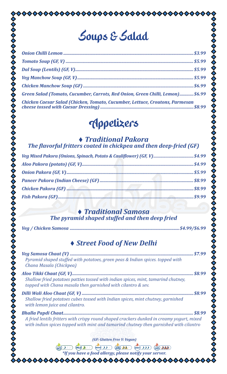 Nawab’s Indian Cuisine OSB Photo Menu 4