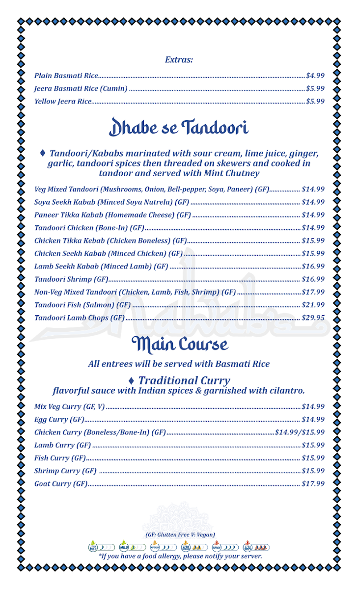 Nawab’s Indian Cuisine OSB Photo Menu 6