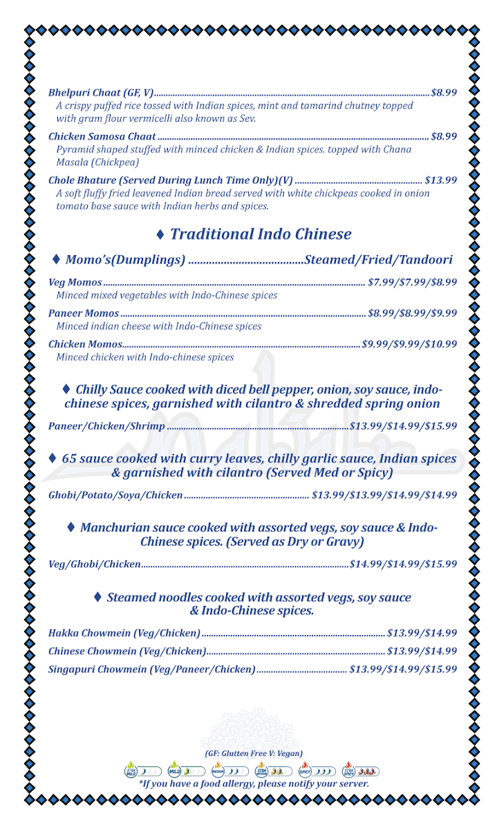 Nawab’s Indian Cuisine OSB Photo Menu 7