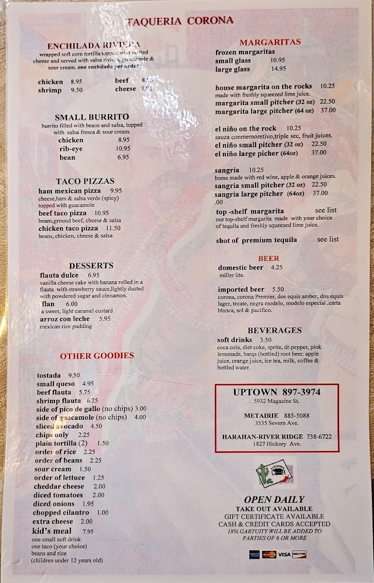 Taqueria Corona Photo Menu 1