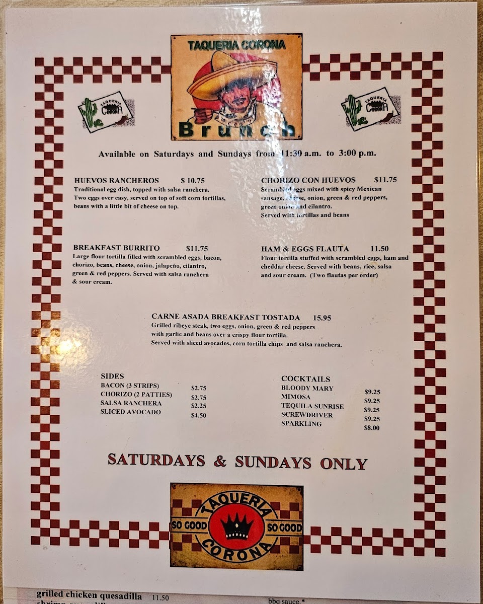 Taqueria Corona Photo Menu 4