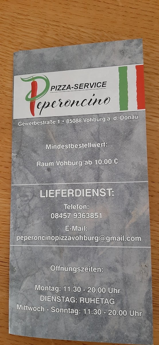 Pizza Service Peperoncino Vohburg Photo Menu 4