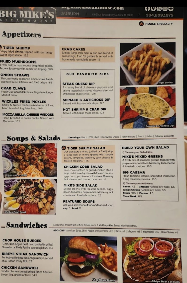 Big Mike's Steakhouse - Auburn Photo Menu 5