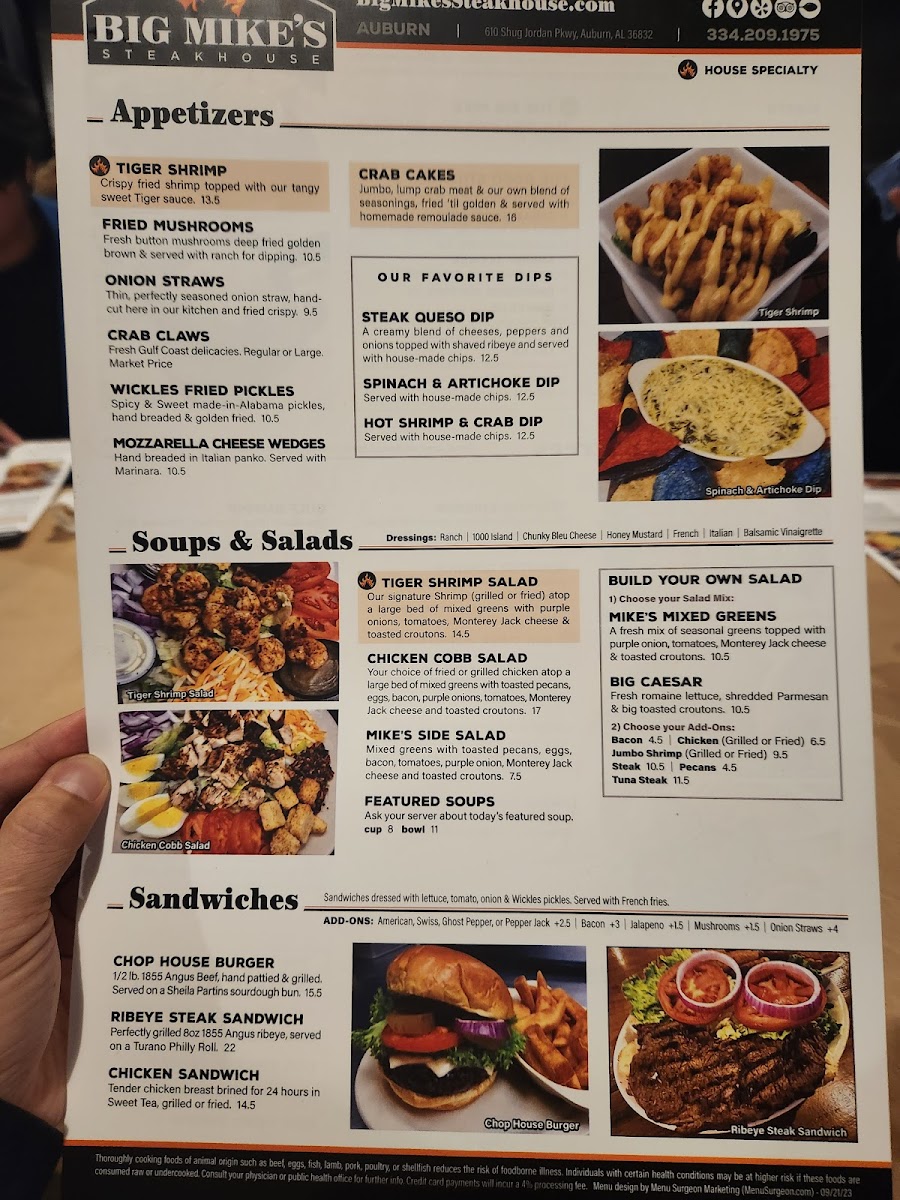 Big Mike's Steakhouse - Auburn Photo Menu 6