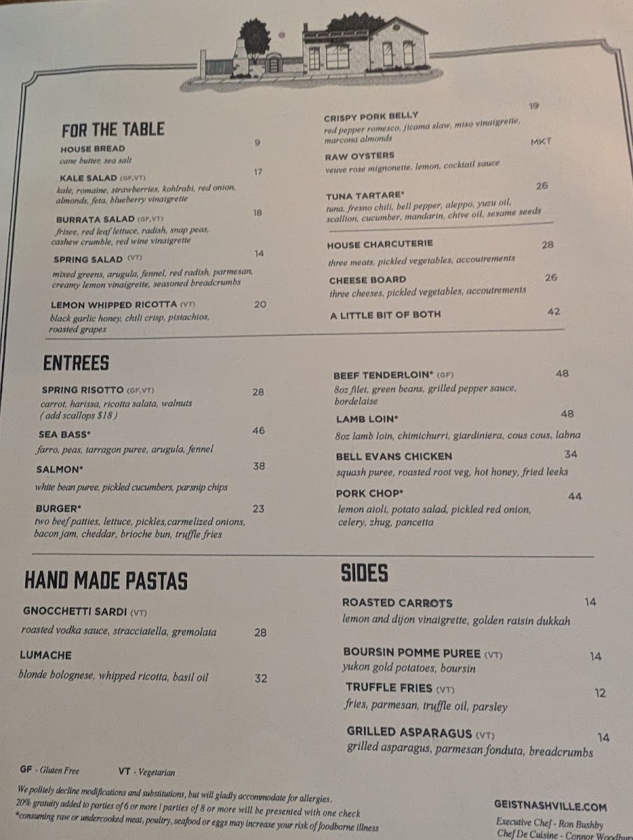 Geist Bar + Restaurant Photo Menu 8