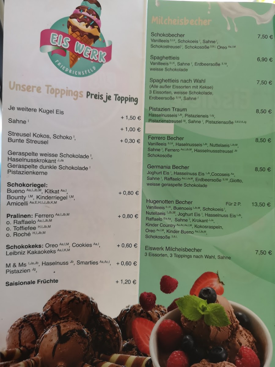 Café Eiswerk Friedrichsfeld - die Eisdiele Photo Menu 1