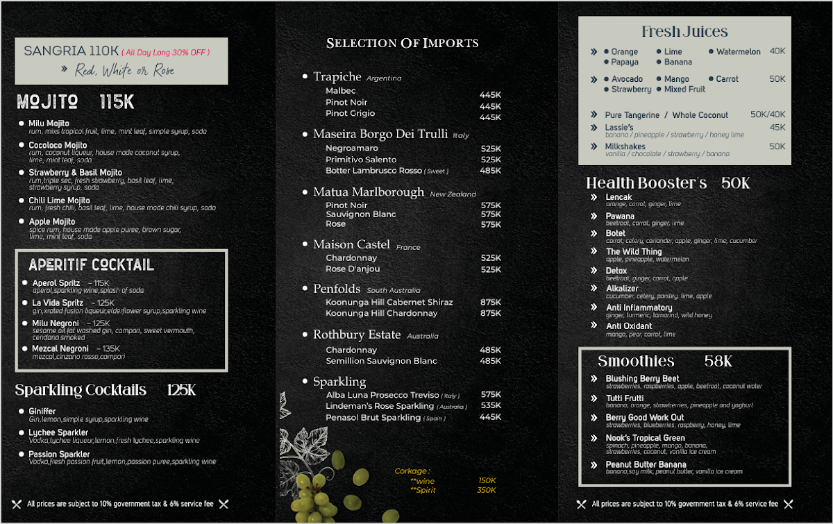 MILU By Nook Photo Menu 1