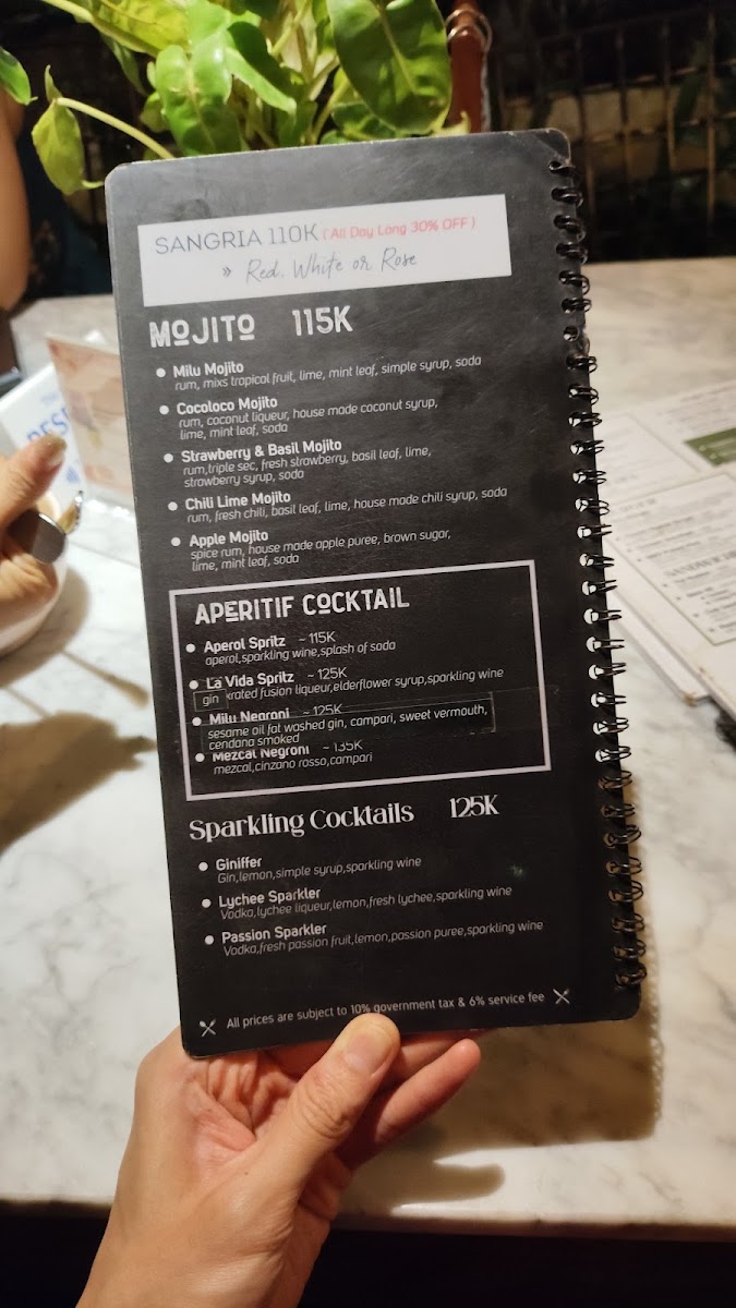 MILU By Nook Photo Menu 9