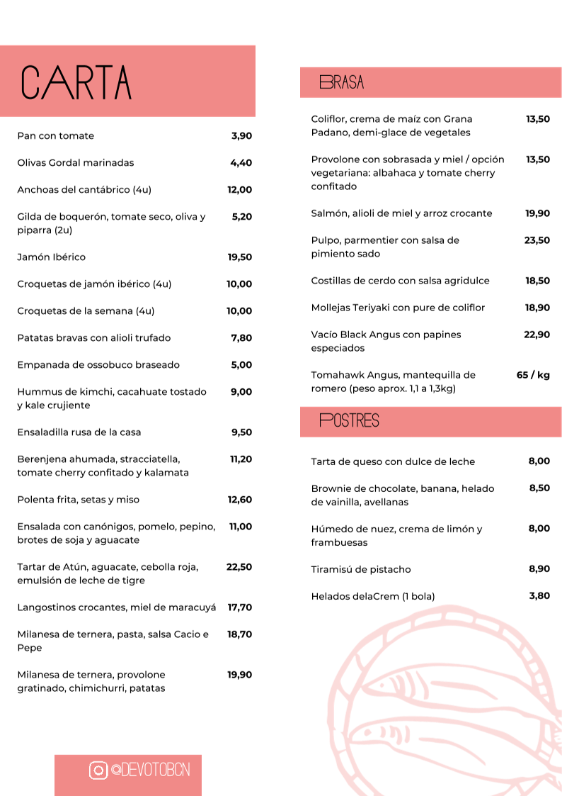 Devoto Photo Menu 1