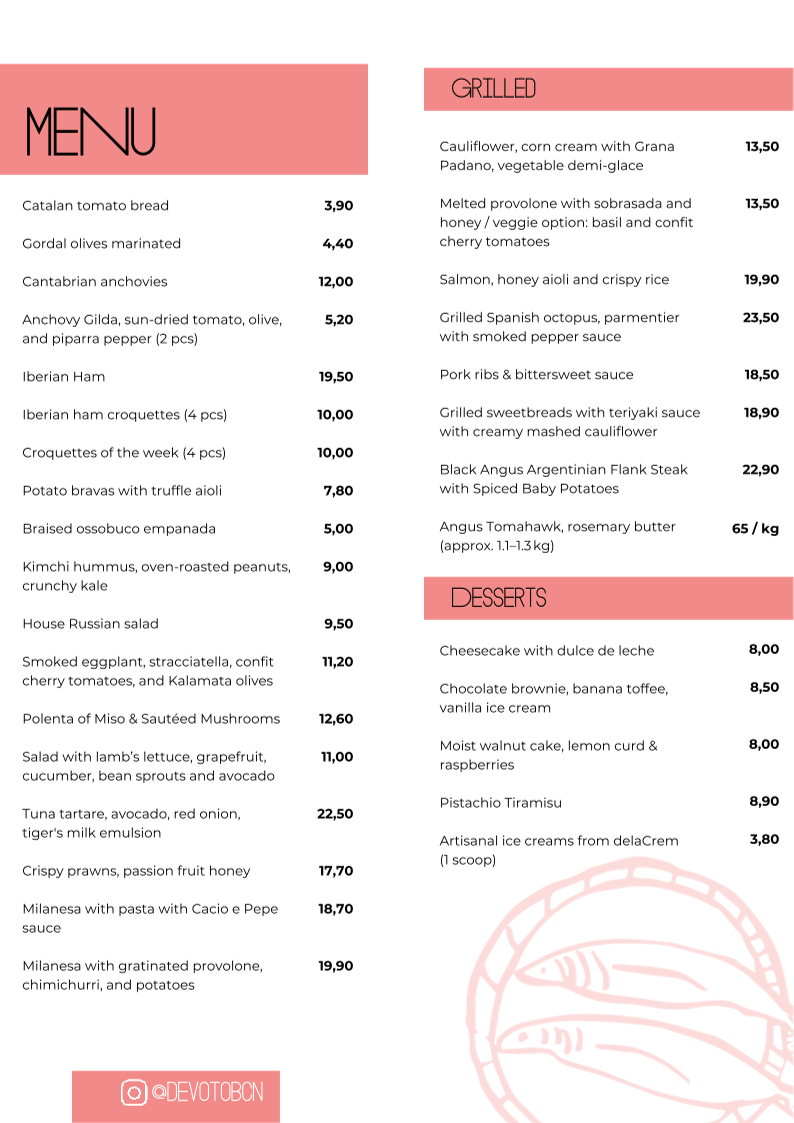 Devoto Photo Menu 2