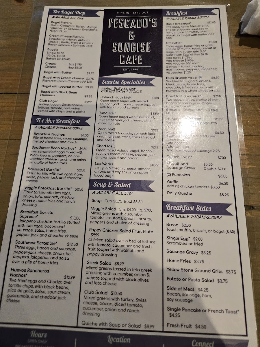Pescado's and Sunrise (Suncado's) Photo Menu 3