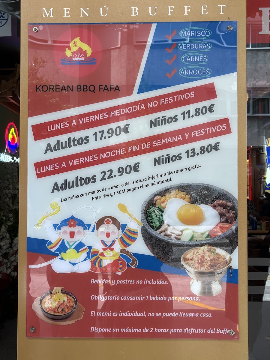 KOREAN BBQ & SUSHI FAFA BUFFET (Santiago de Compostela) Photo Menu 1