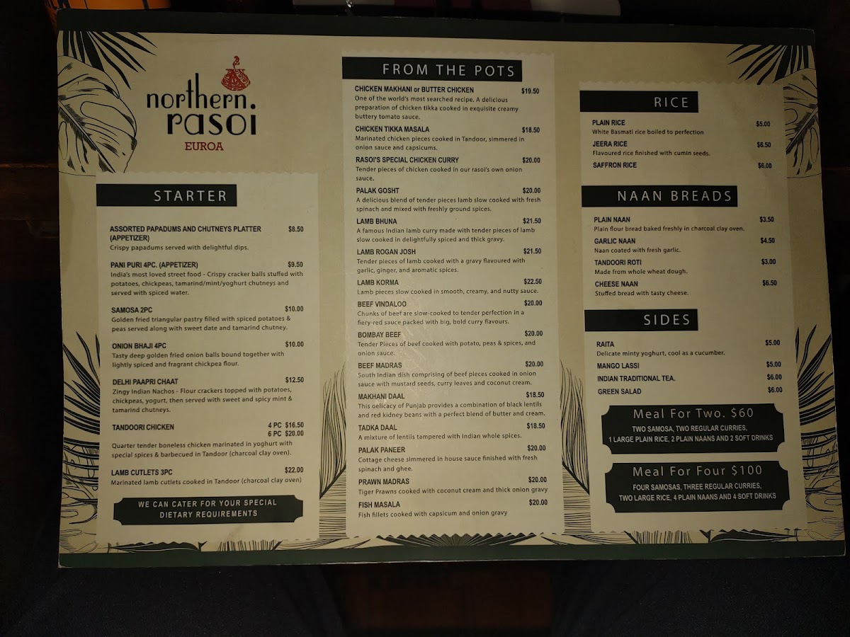 Northern Rasoi Euroa Photo Menu 7