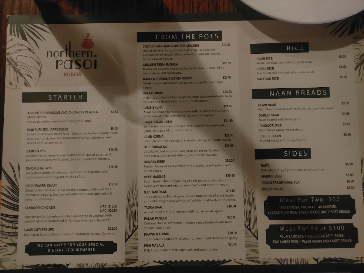 Northern Rasoi Euroa Photo Menu 9