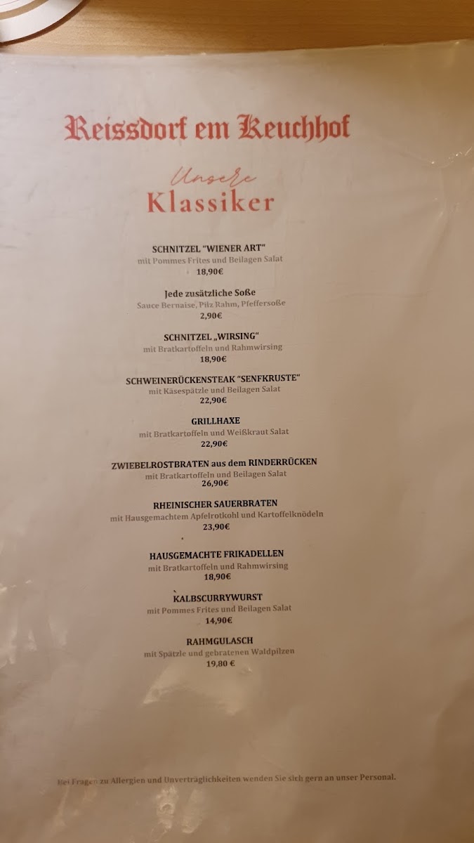 Reissdorf em Keuchhof Photo Menu 3