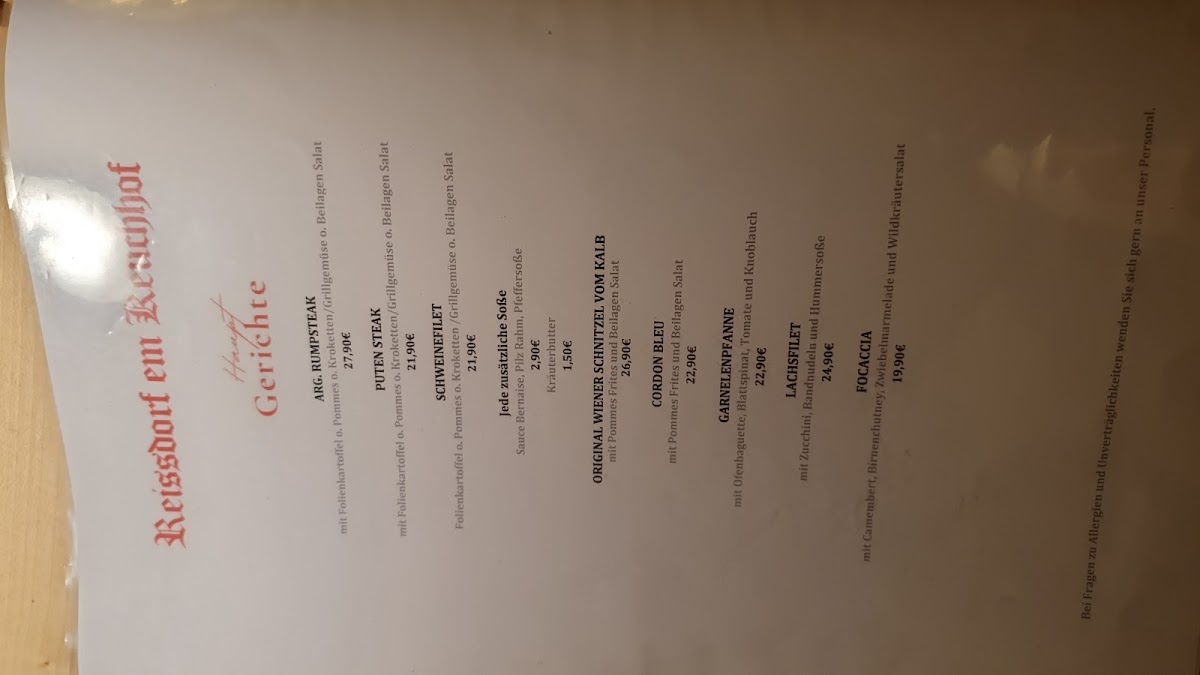 Reissdorf em Keuchhof Photo Menu 9