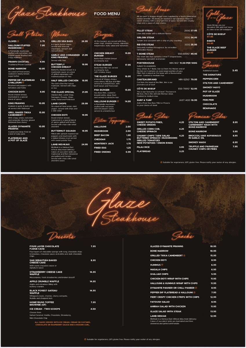 Glaze Grill & Lounge Photo Menu 1