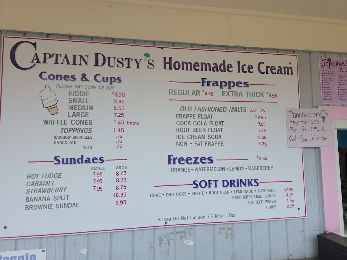 Captain Dusty's Ice Cream Photo Menu 1