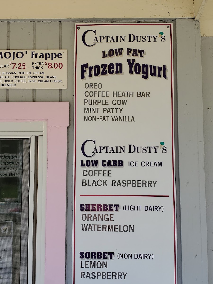 Captain Dusty's Ice Cream Photo Menu 5
