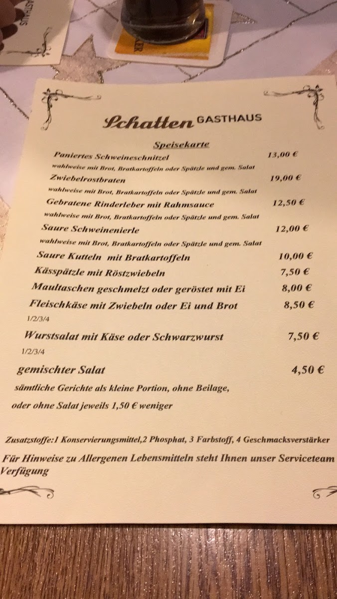 Schatten Gasthaus Affstätt Photo Menu 2
