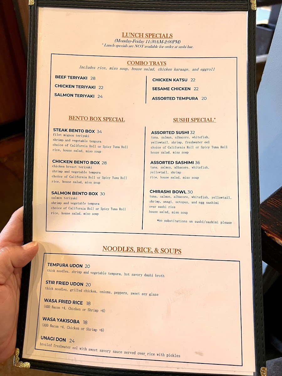 WaSa Sushi & Teppan Photo Menu 1