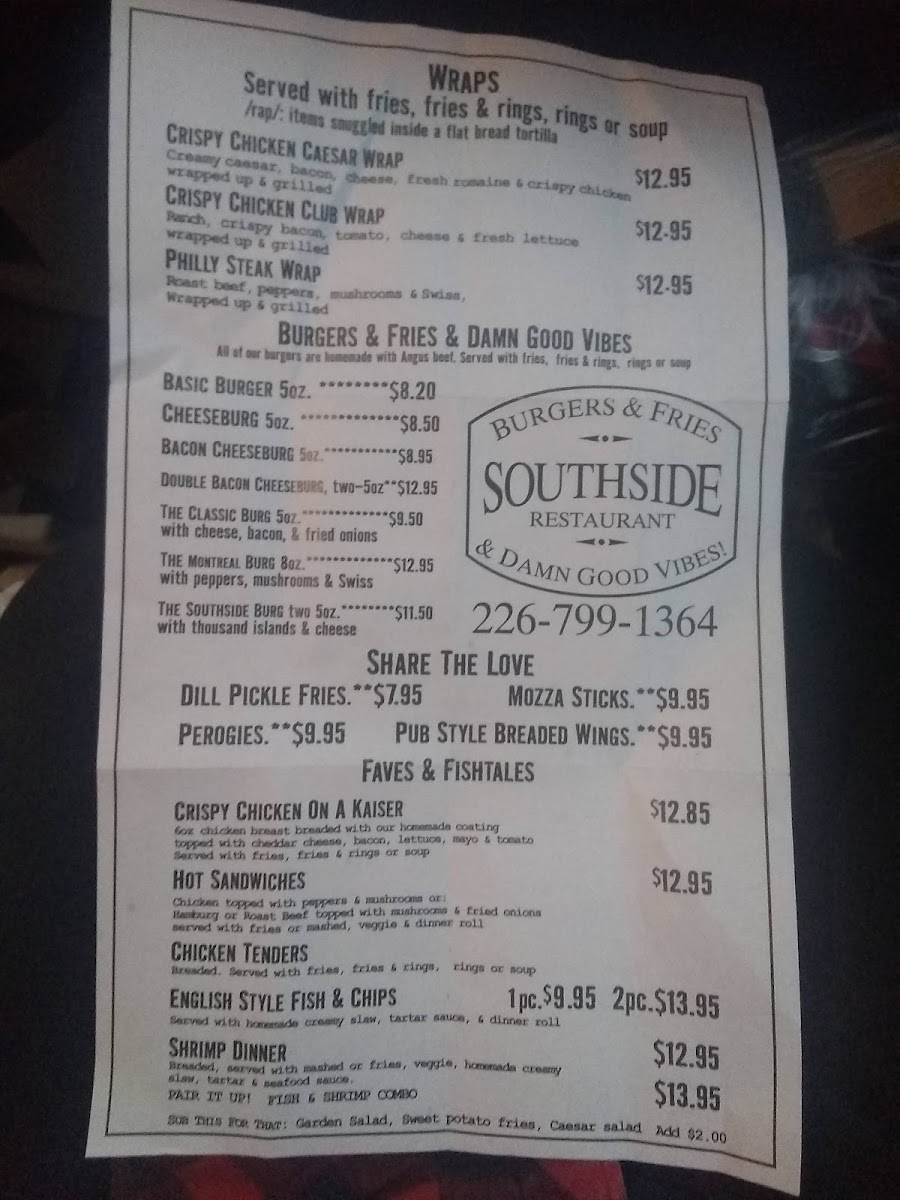 Southside Restaurant Photo Menu 7